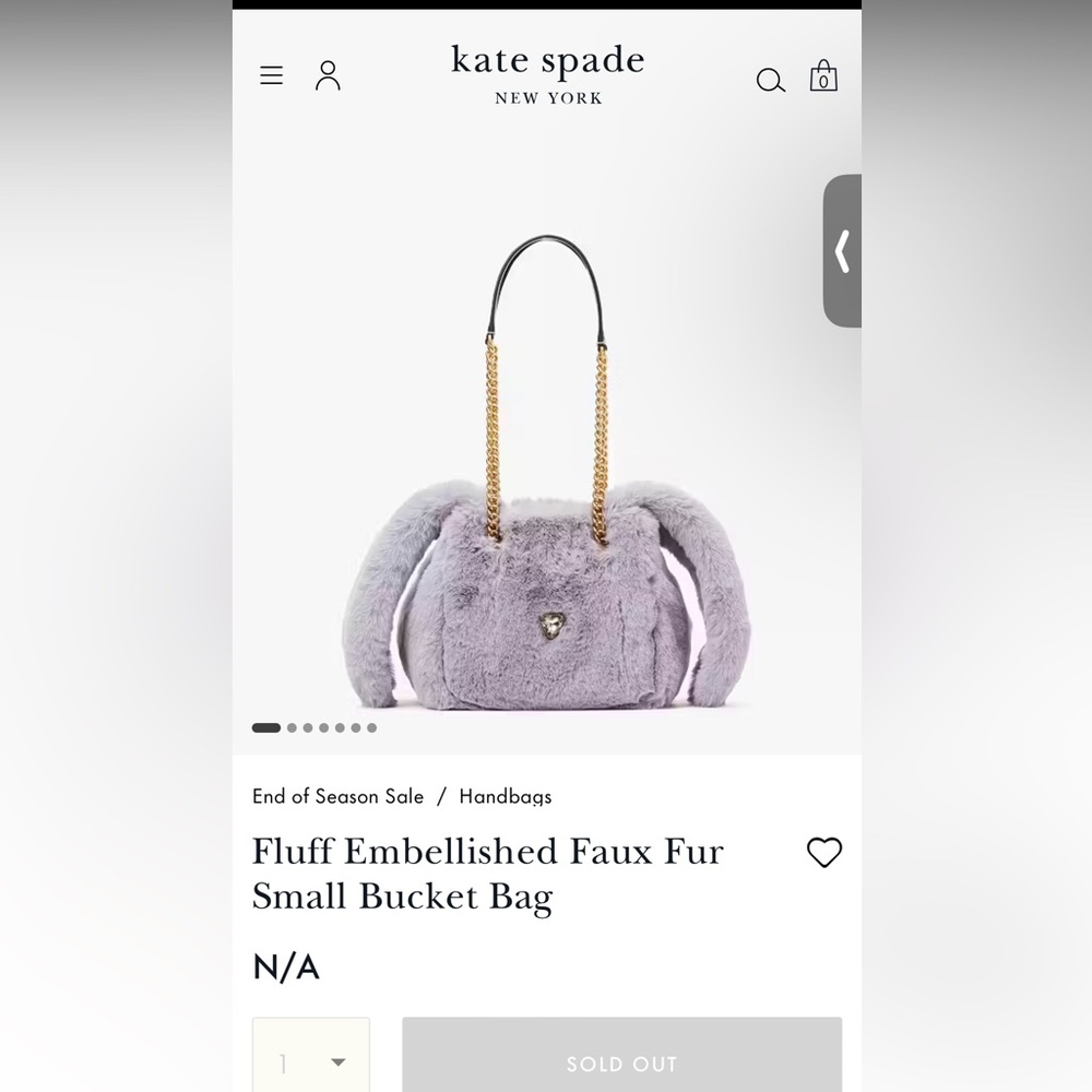 Kate Spade Rabbit Purple Bag - Picture 2 of 3